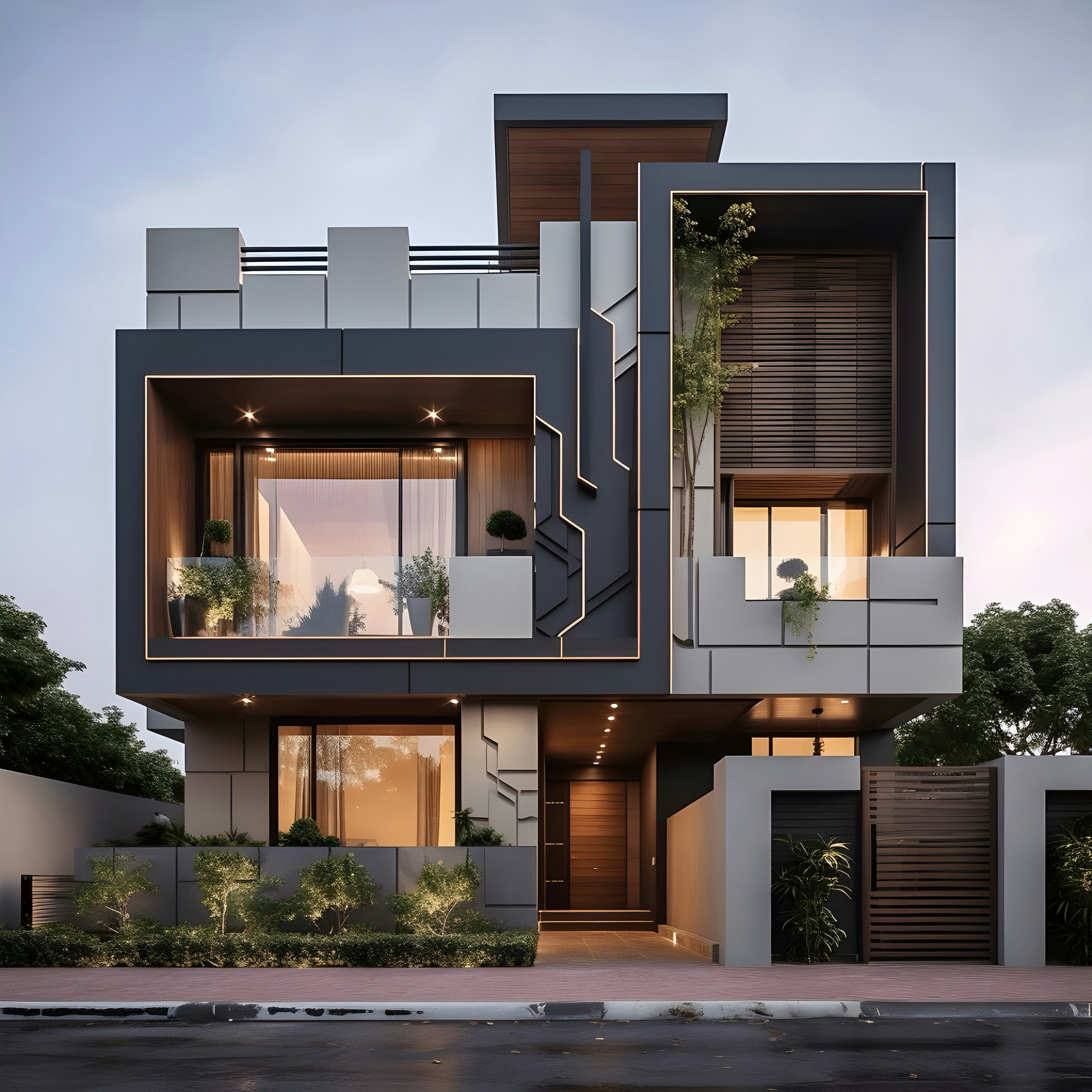 A modern residential home exterior